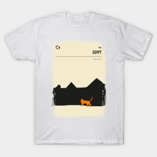 Egypt Pyramids Cat Vintage Book Cover Travel Poster T-Shirt